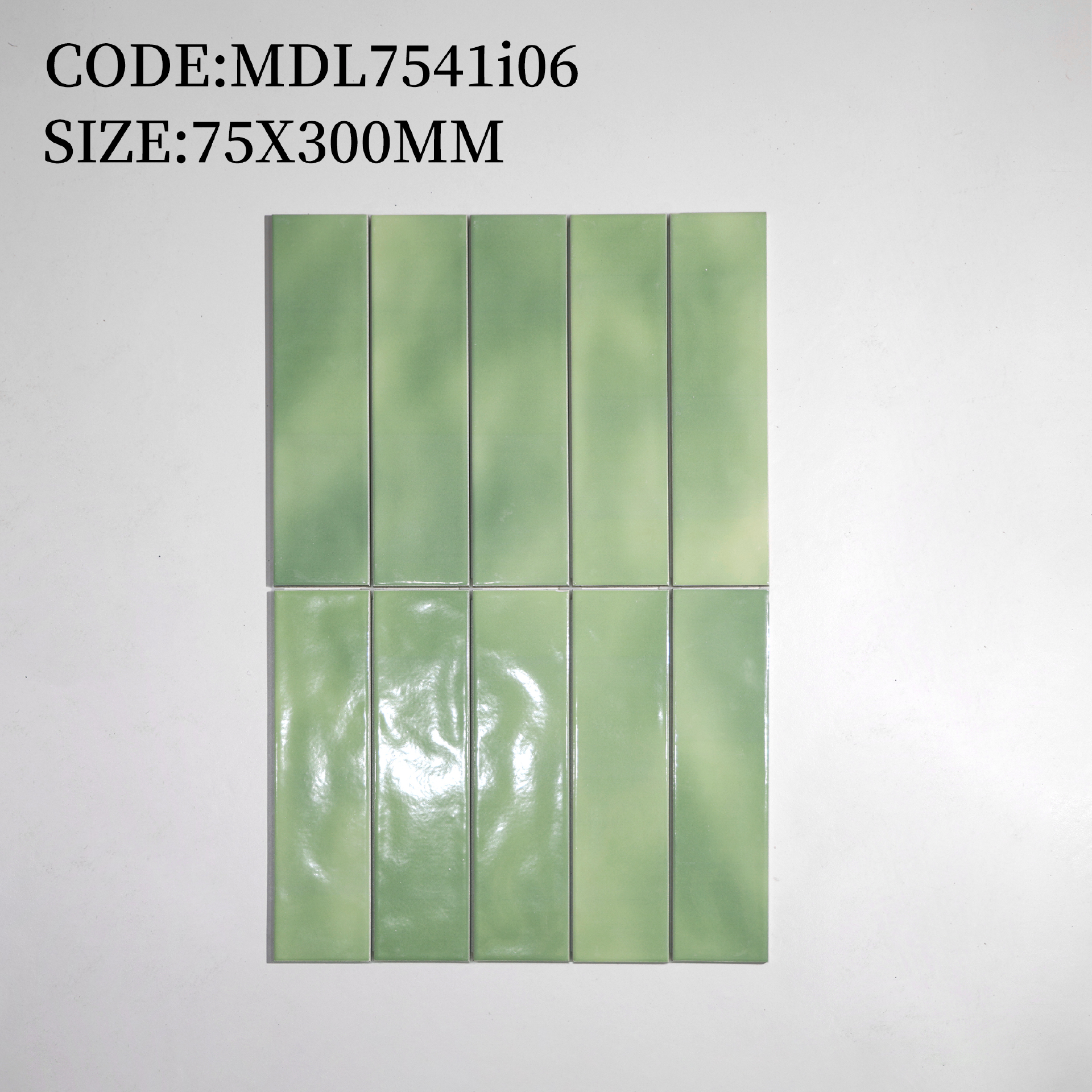 Bảng màu gạch 75x300mm gồm trắng, vàng, cam, đỏ, hồng, xanh