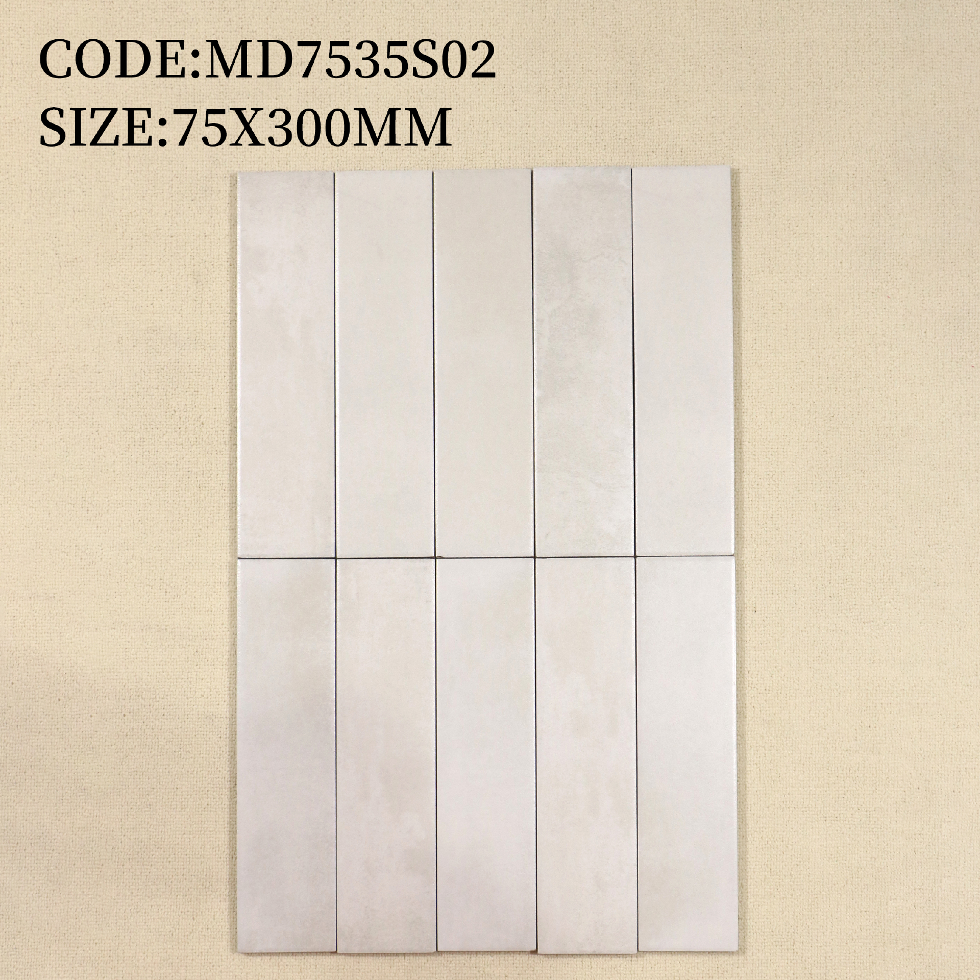 Viên gạch porcelain Surrey 75x300mm chụp chính diện