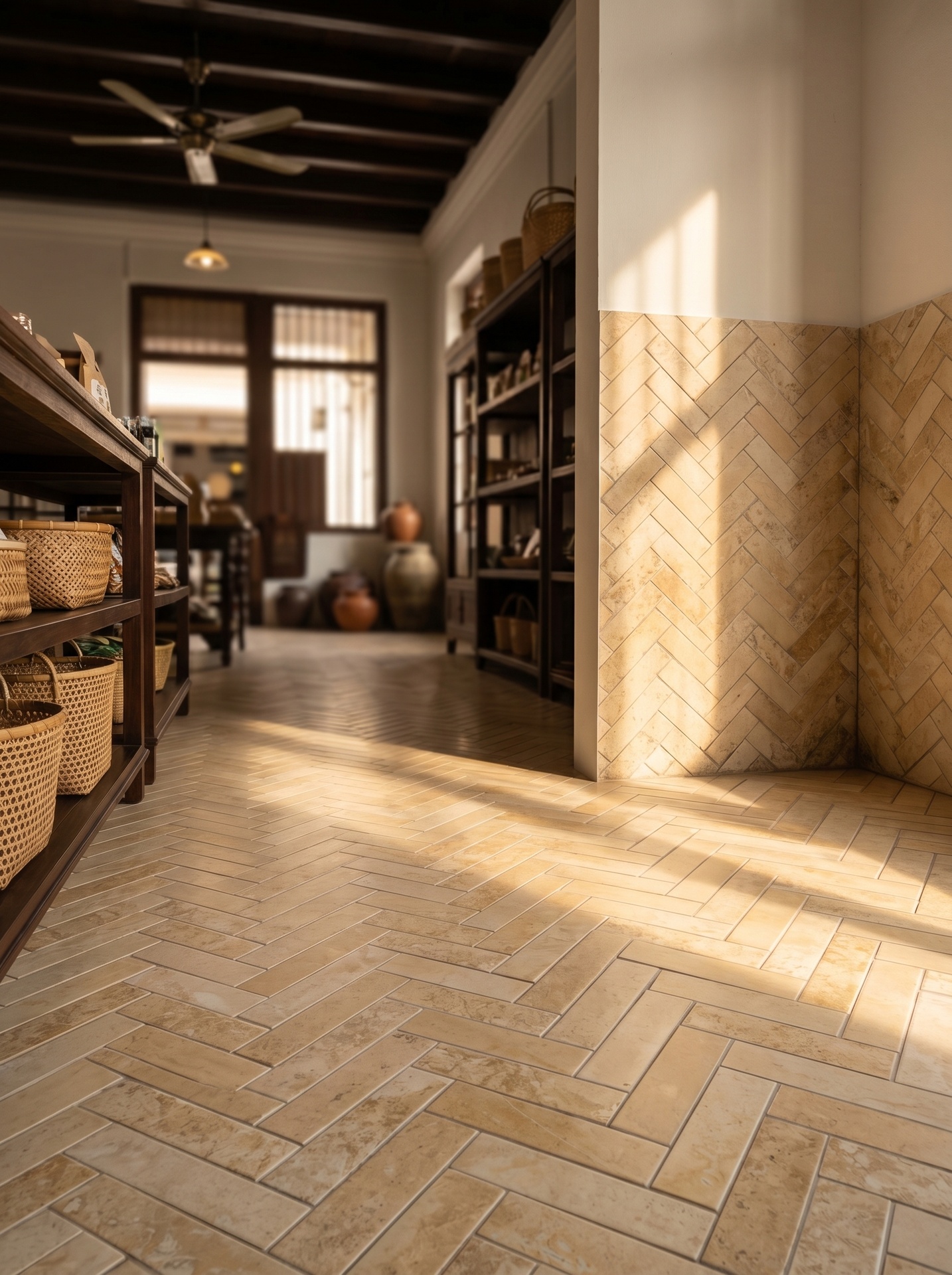Viên gạch porcelain Lebert 75x300mm chụp chính diện