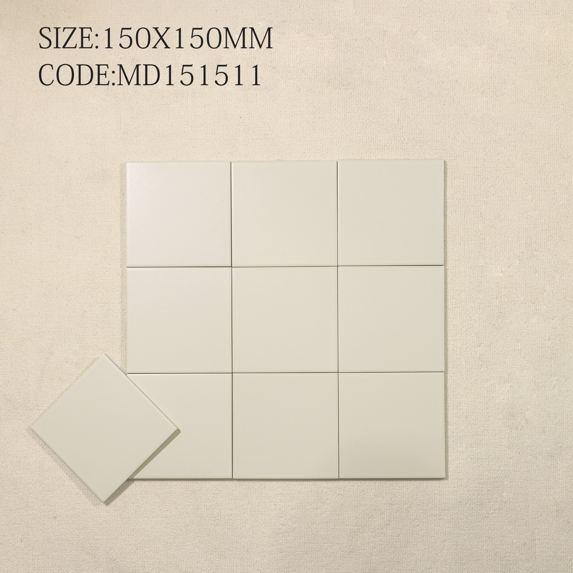 Viên gạch porcelain Altea 150x150mm chụp chính diện