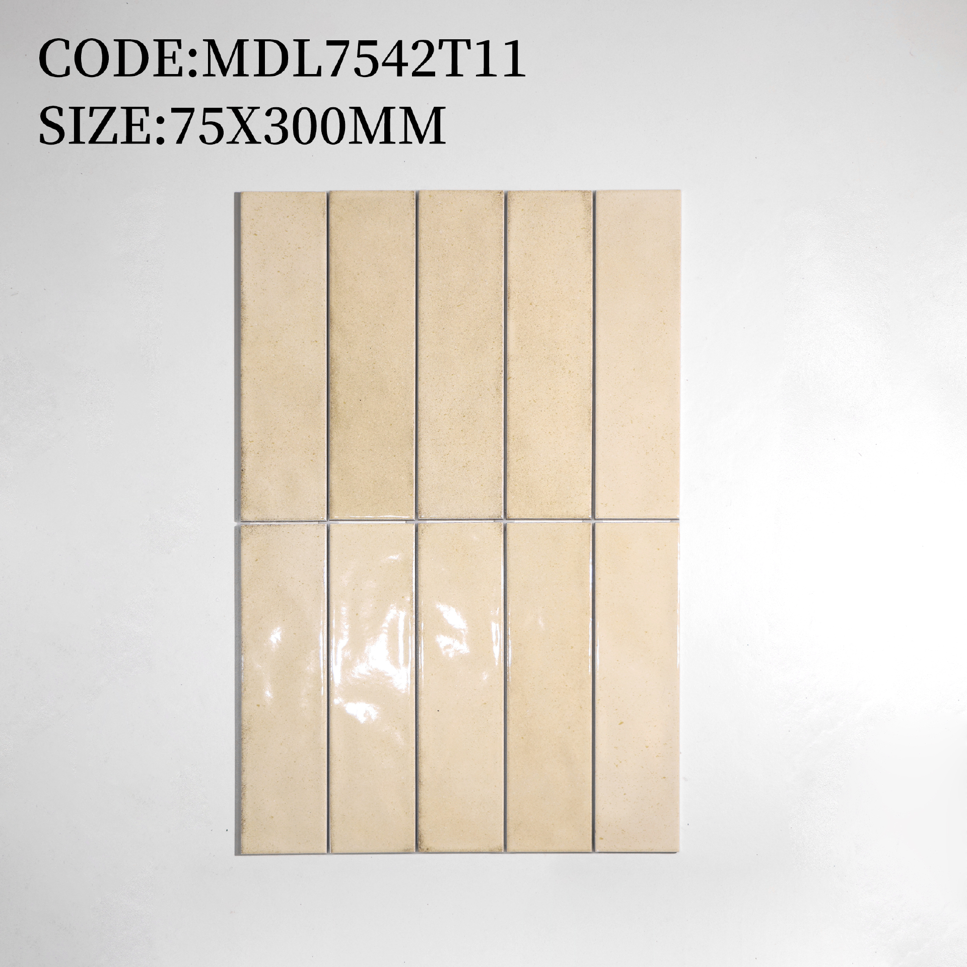 Tường nội thất ốp gạch 75x300mm ghép xương cá