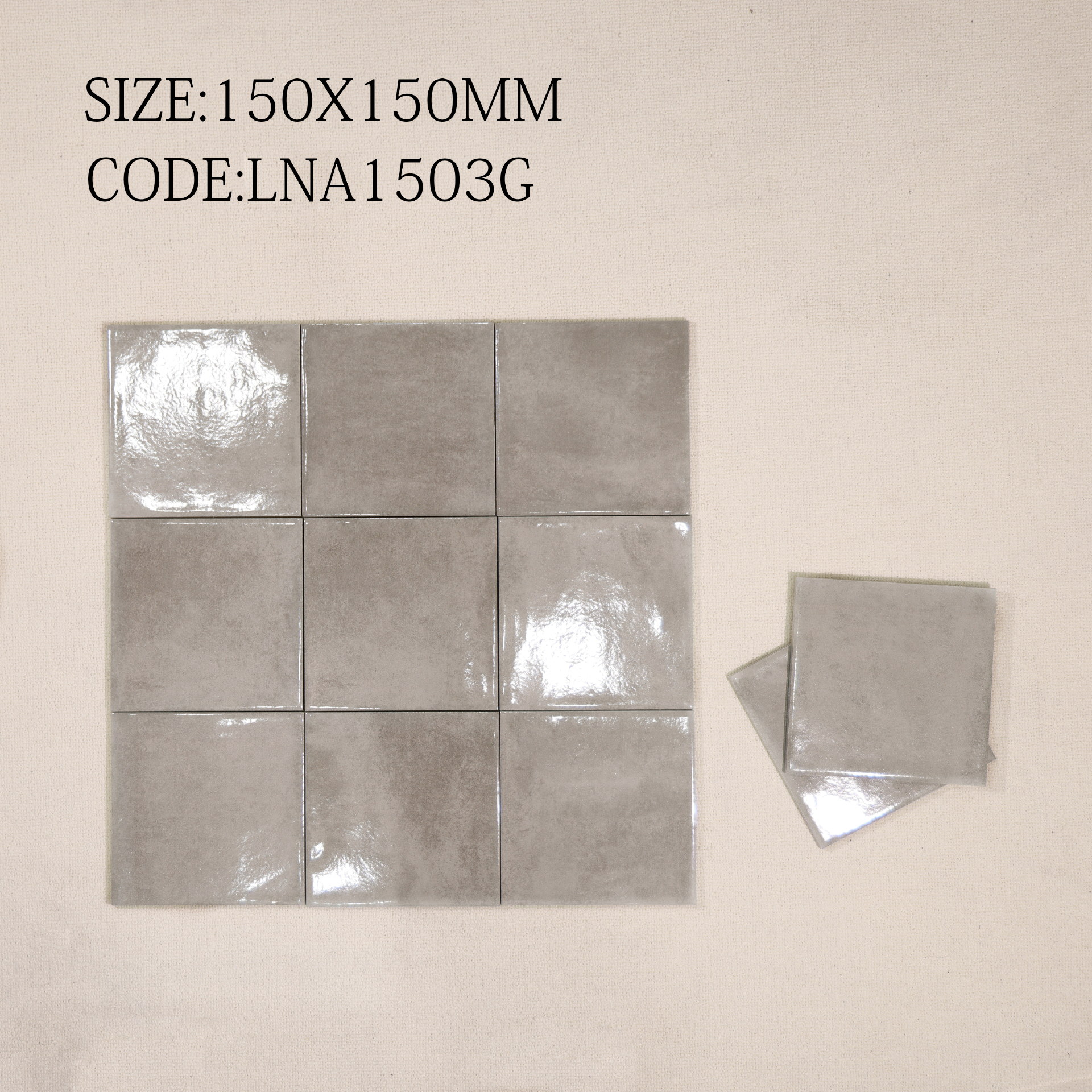 Tám mã màu LNA của dòng gạch bóng gợn sóng 150x150mm