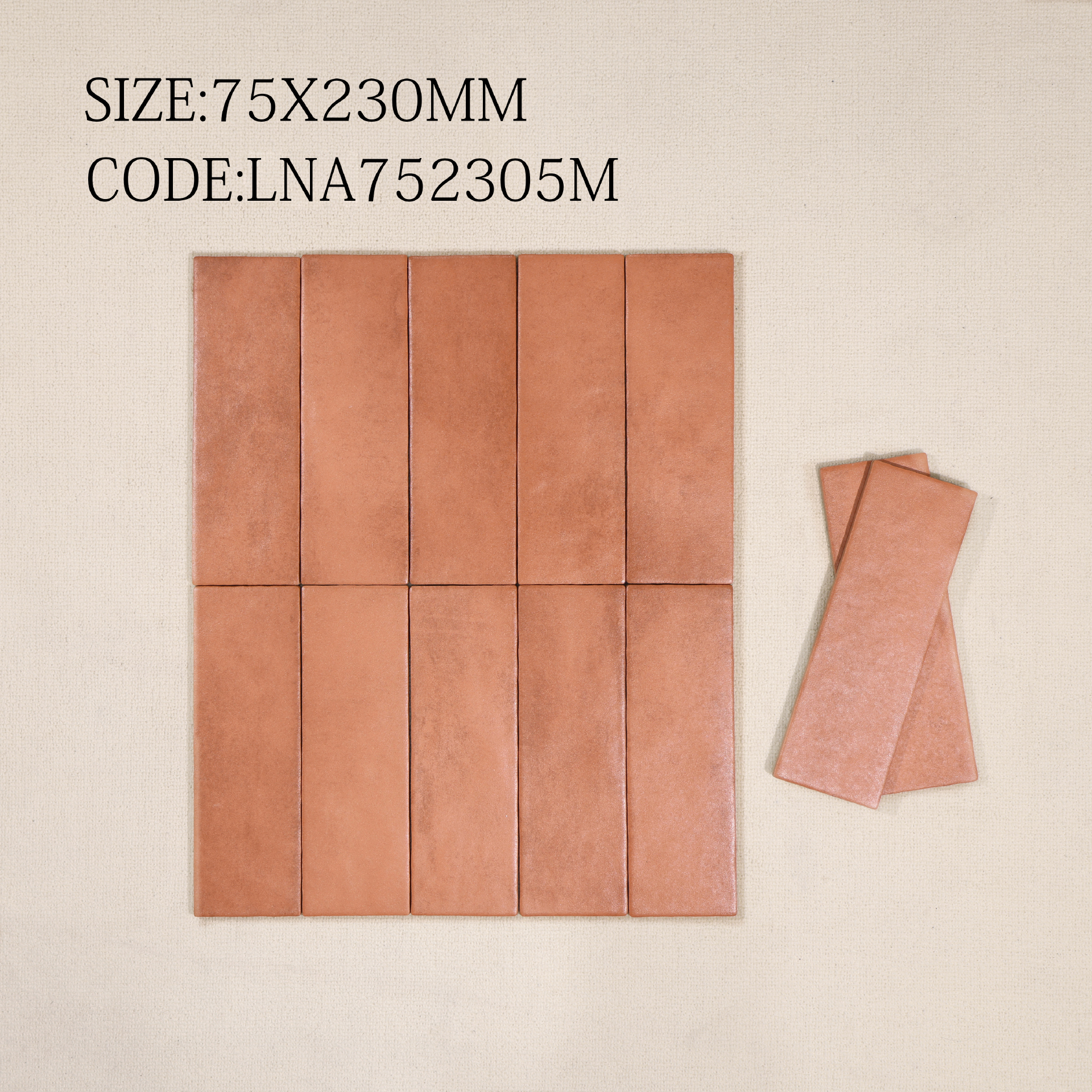 Tám tông màu mộc của dòng gạch thẻ mờ 70x230mm