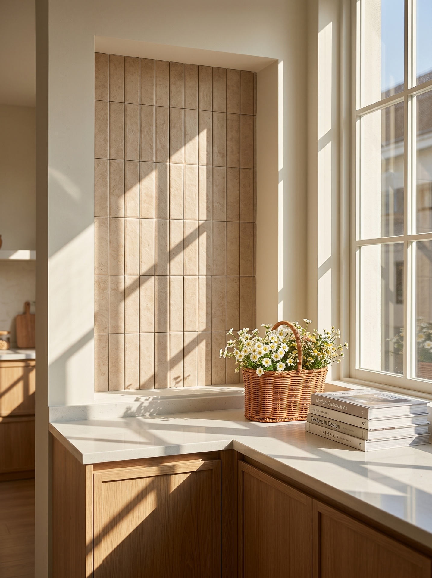 Viên gạch thẻ porcelain 50x200mm vân đá chụp chính diện