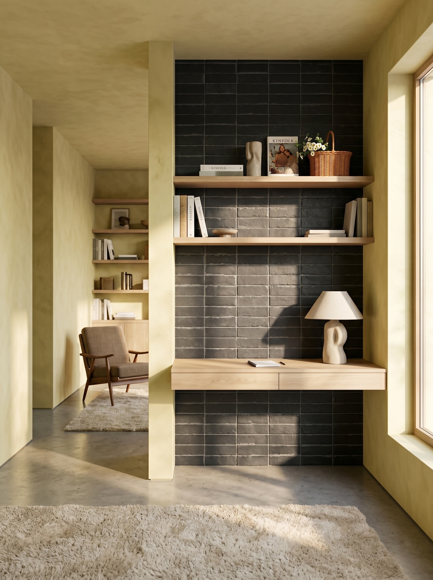 Viên gạch thẻ porcelain 50x200mm vân đá chụp chính diện