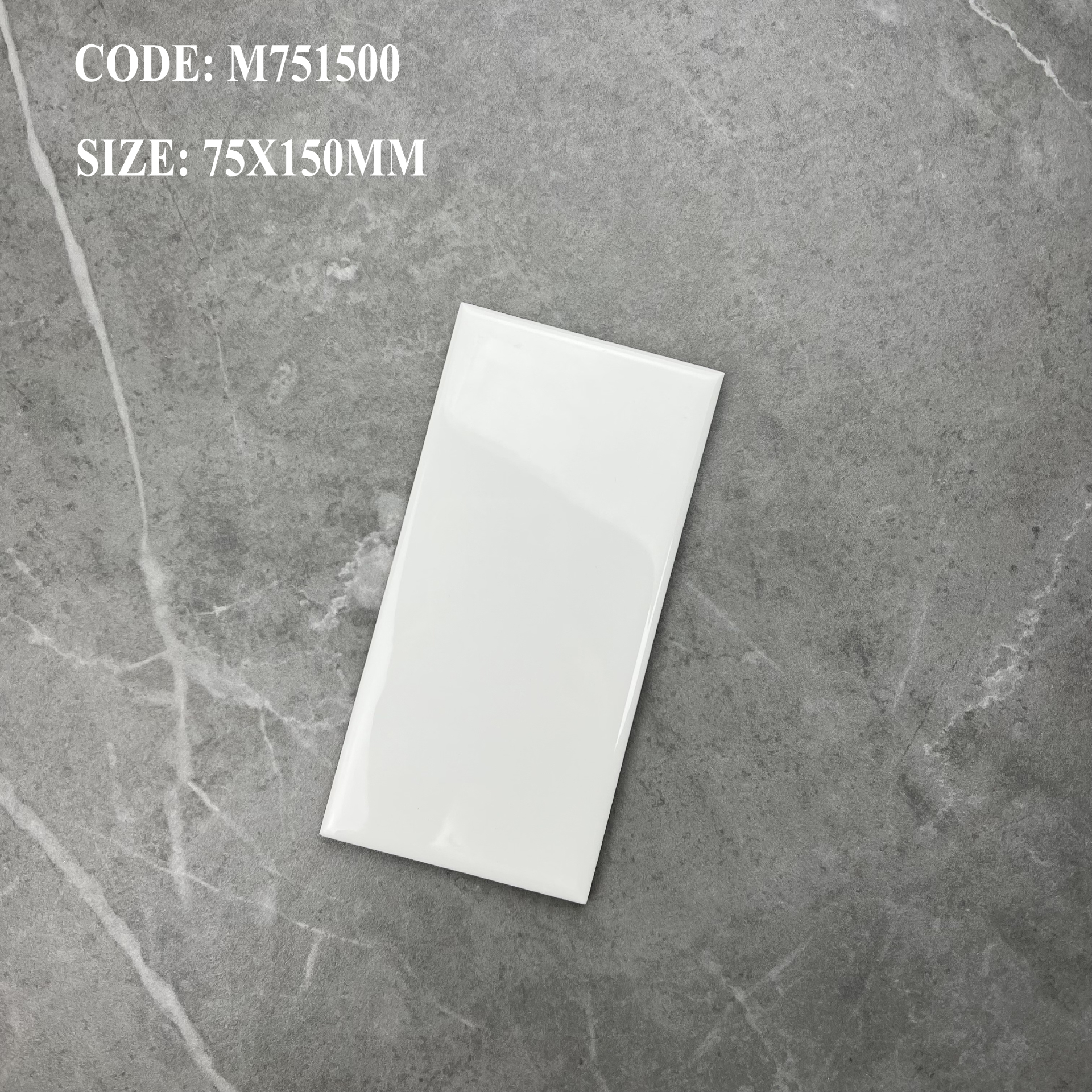 Tường nội thất ốp gạch thẻ 75x150mm kiểu xếp chồng thẳng hàng