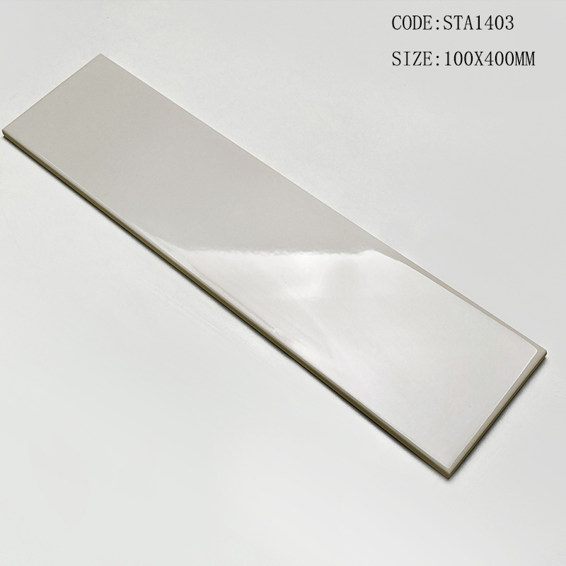 Tường bếp ốp gạch thẻ dài 100x400mm xếp ngang