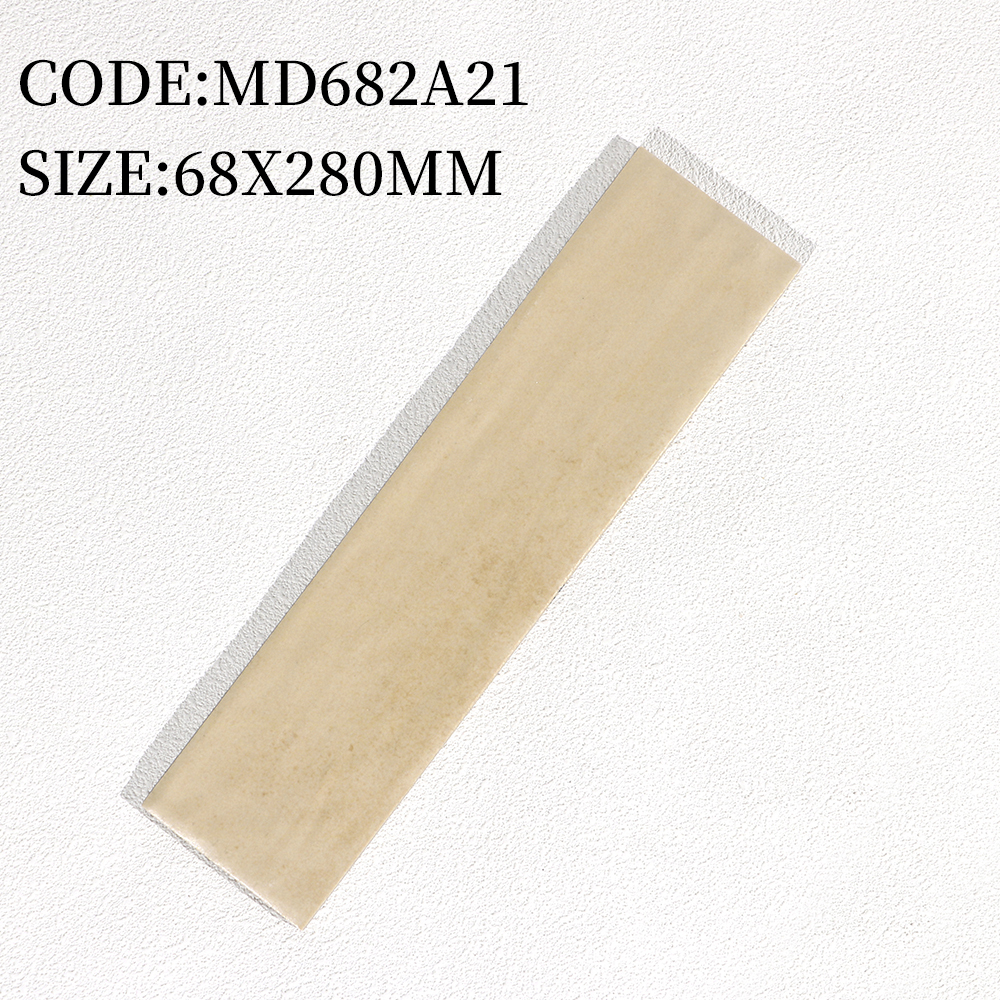 Cận cảnh bề mặt sóng và men mờ của viên gạch 68x280mm