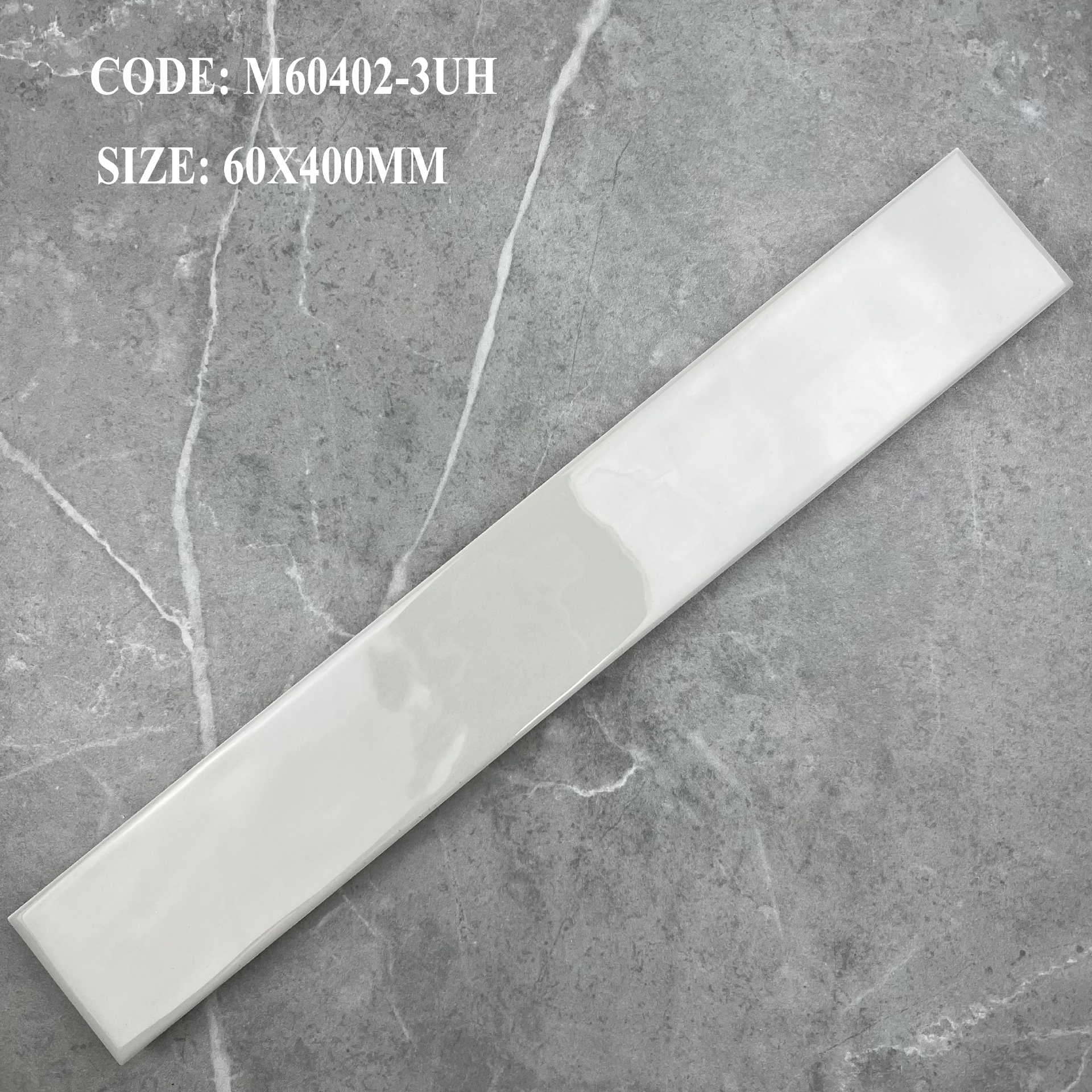 Tường bếp ốp gạch gợn sóng 60x400mm xếp dọc