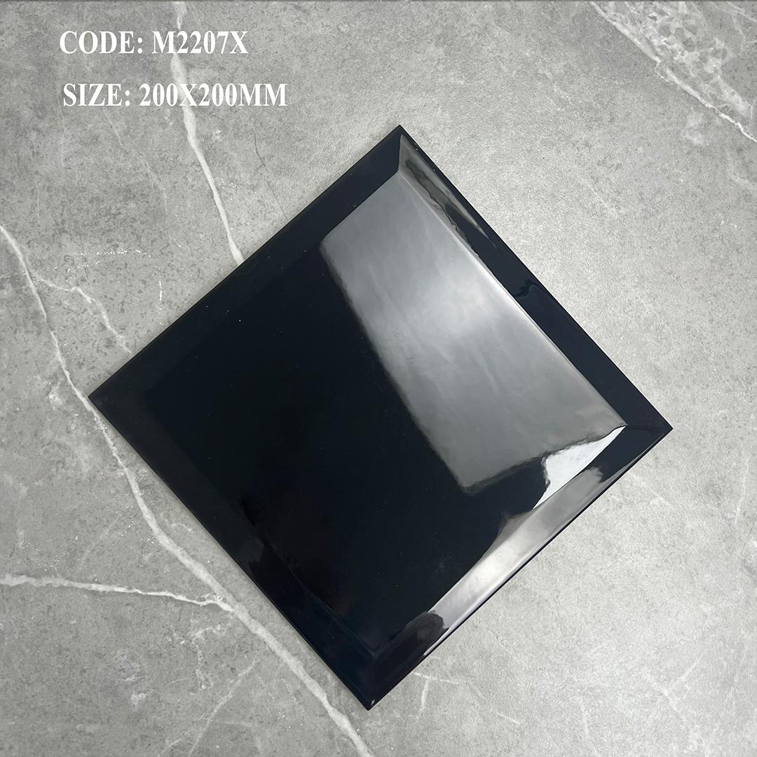 Cận cảnh bề mặt phủ hạt cát và cạnh phẳng của viên 200x200mm