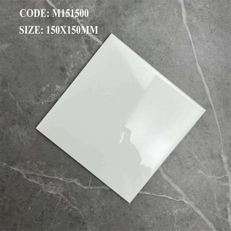 Tường bếp ốp gạch 150x150mm men bóng xếp lưới vuông