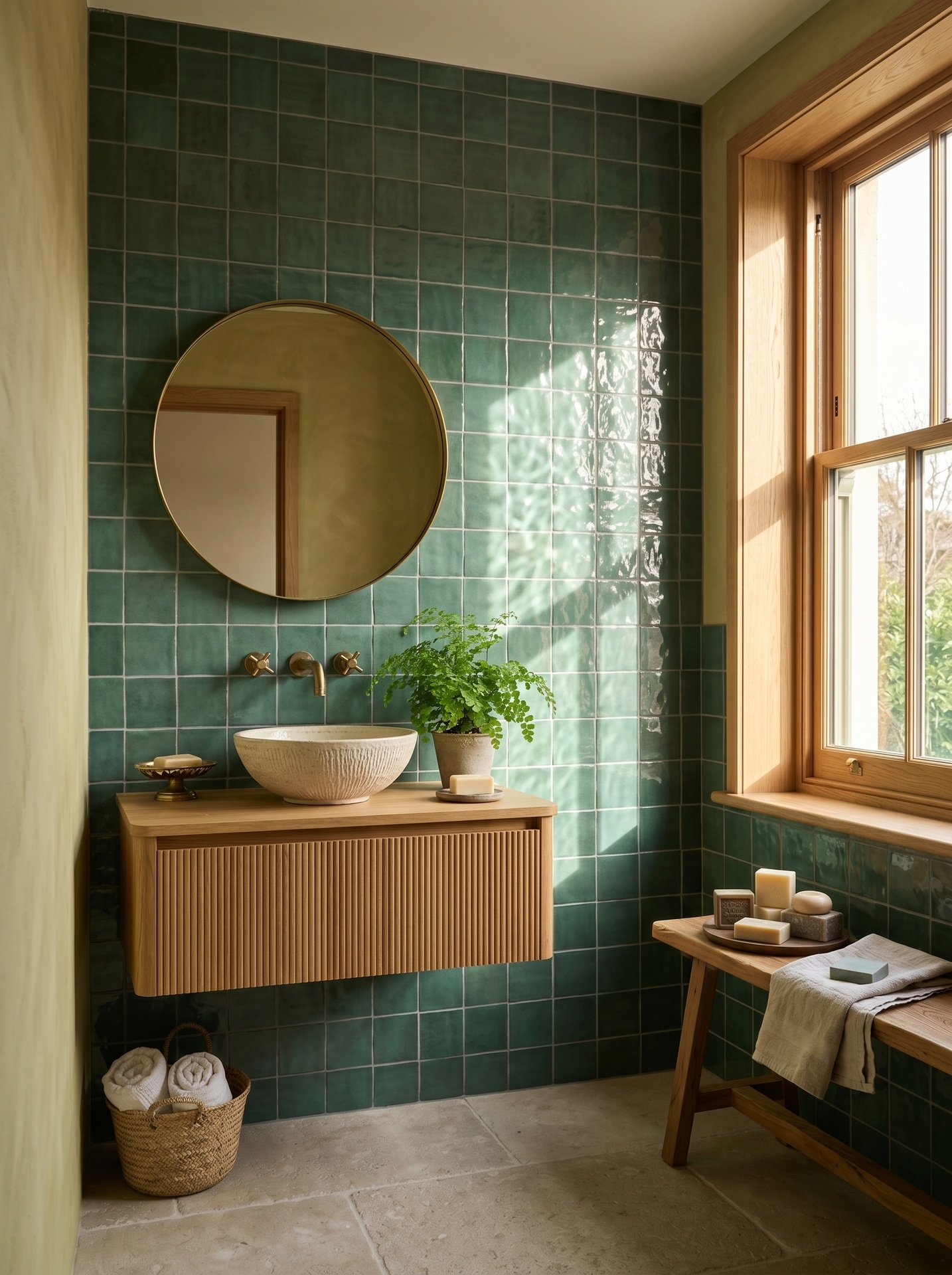 Viên gạch ceramic 100x100mm gợn sóng chụp chính diện