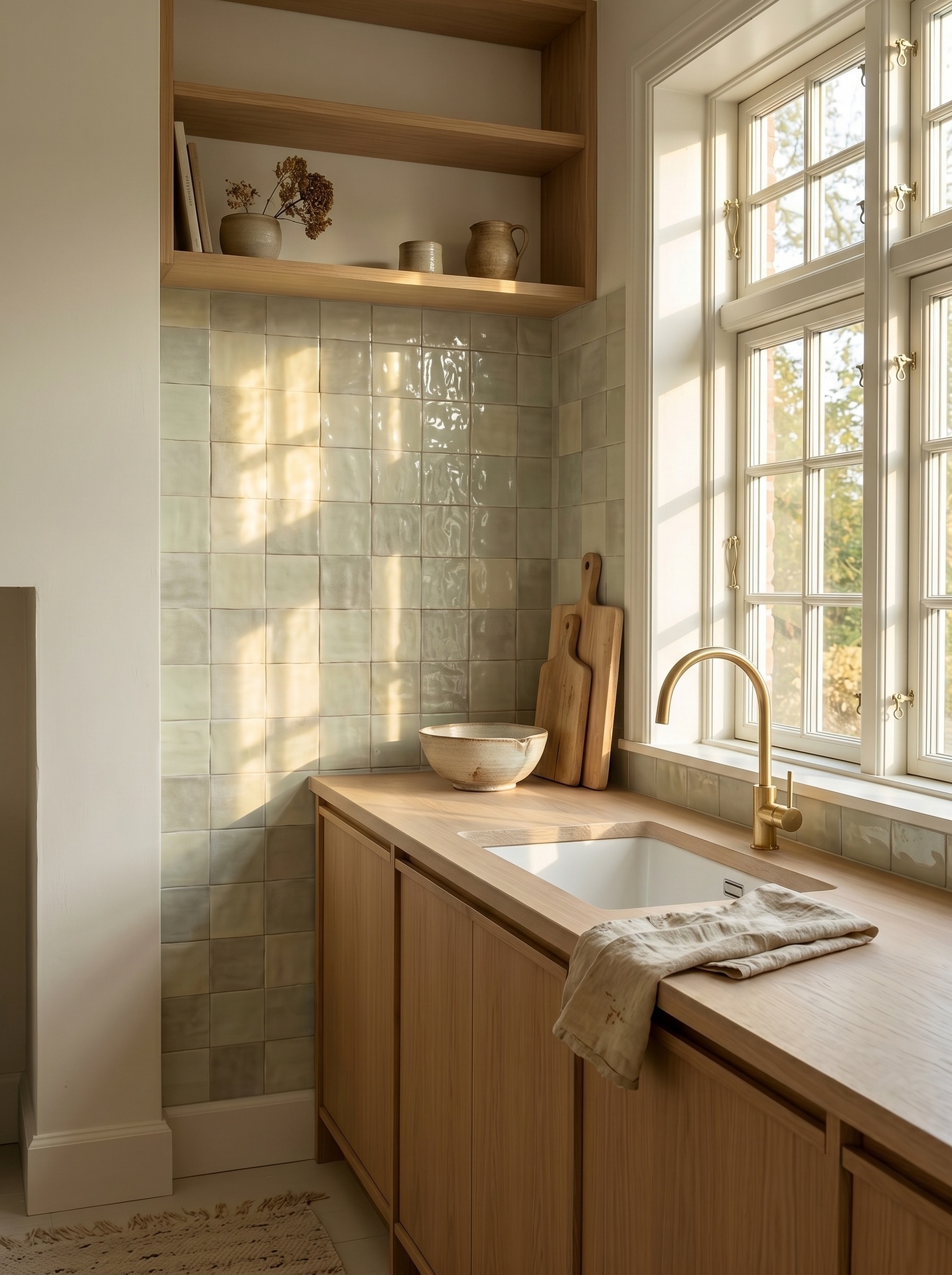 Mảng tường trang trí ốp gạch vuông 100x100mm ghép lưới đều