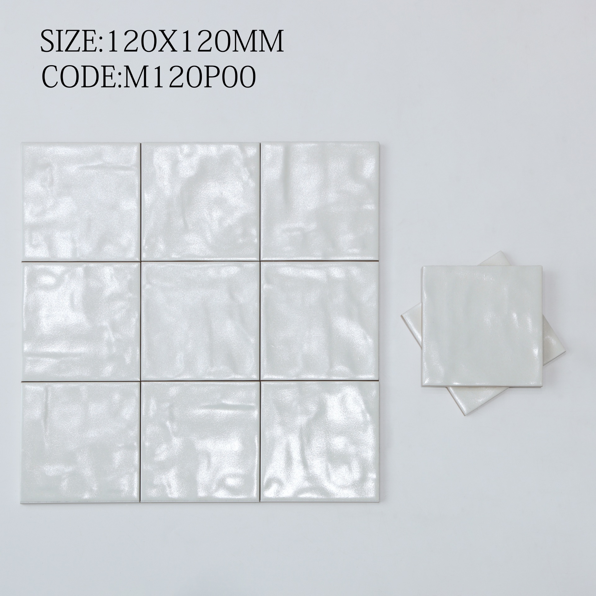 Hai màu trắng và be của gạch ceramic 120x120mm đặt cạnh nhau