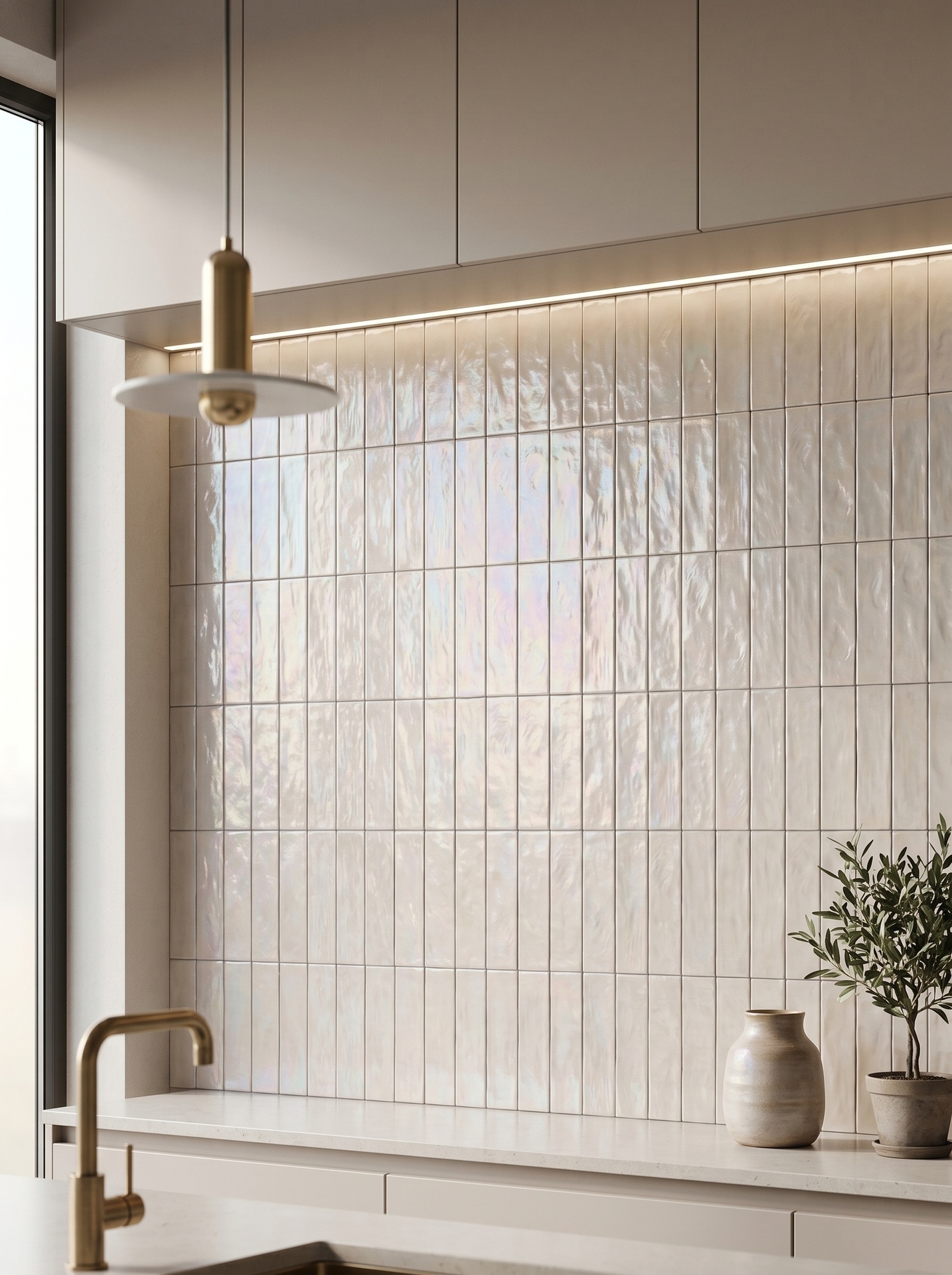 Viên gạch ceramic 65x200mm chụp chính diện trên nền trung tính