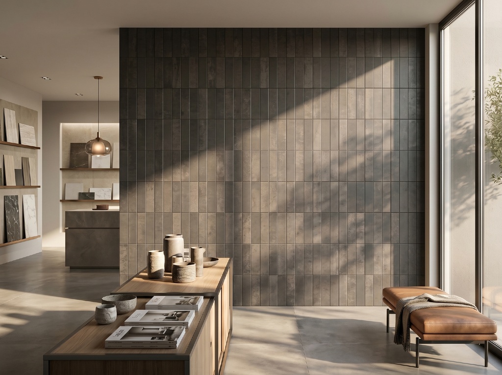 Viên gạch porcelain Surrey 75x300mm chụp chính diện