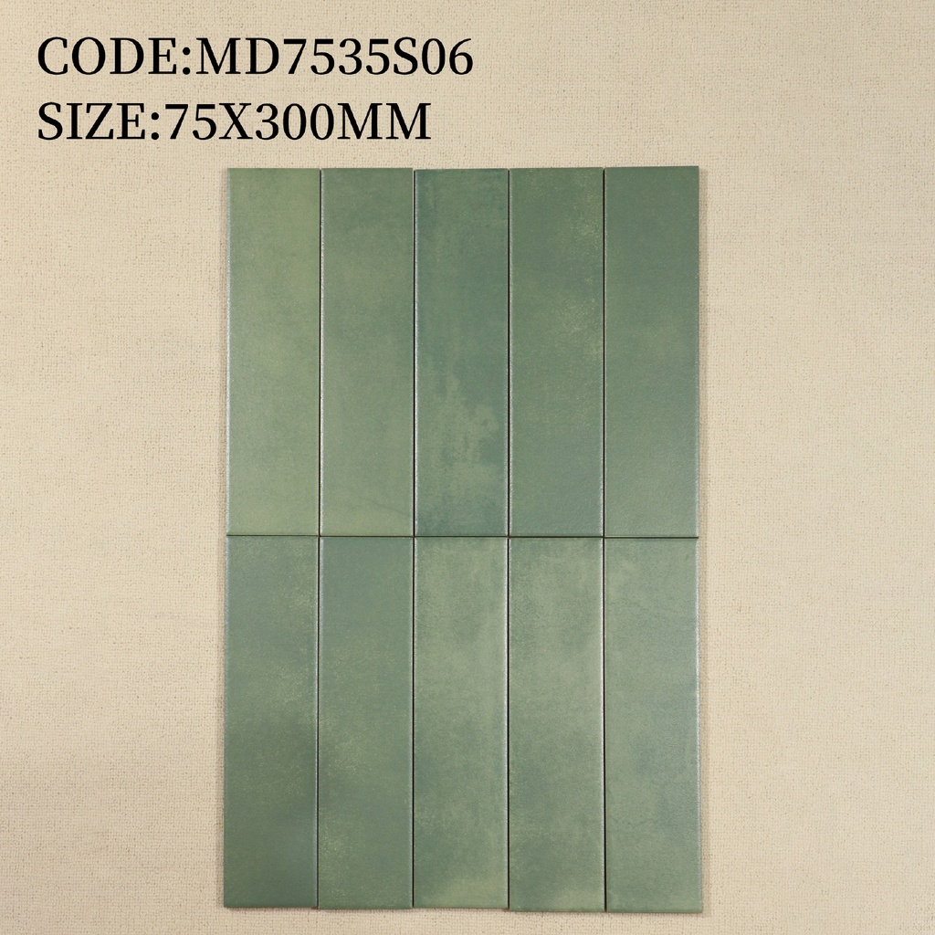 Tường phòng tắm ốp gạch Surrey 75x300mm xếp so le
