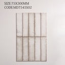 Viên gạch porcelain 75x300mm dập nổi chụp chính diện