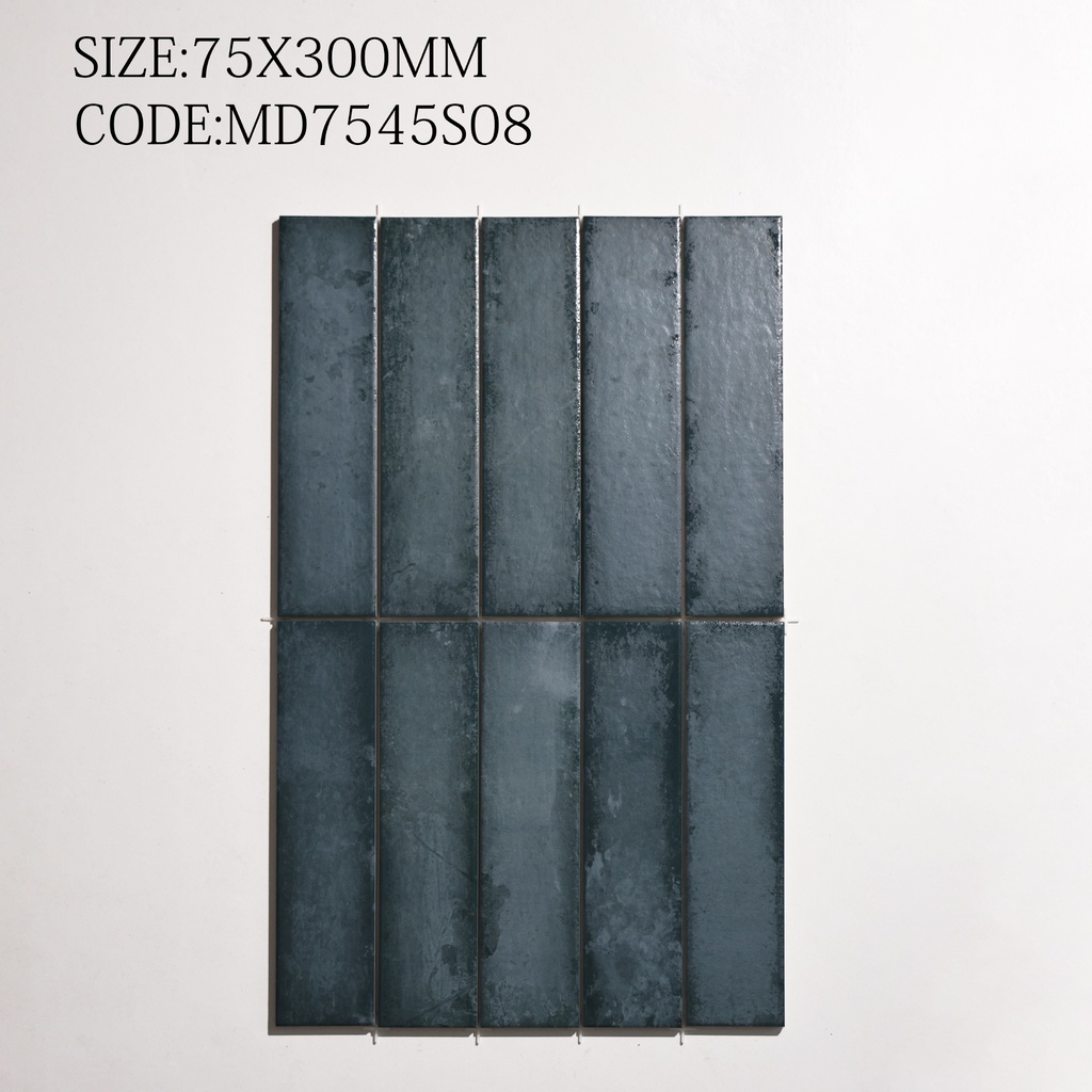 Tường nội thất ốp gạch 75x300mm dập nổi xếp so le
