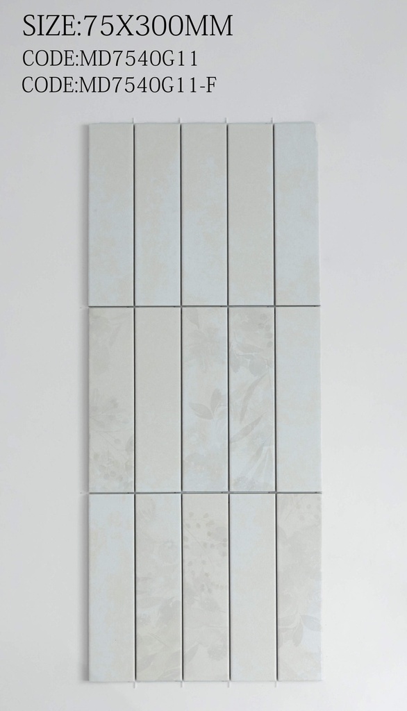 Mảng tường ốp gạch GARDON 75x300mm ghép xương cá