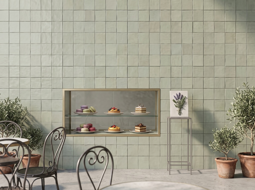 Cận cảnh gợn sóng khuôn và cạnh lượn hữu cơ của viên 100x100mm