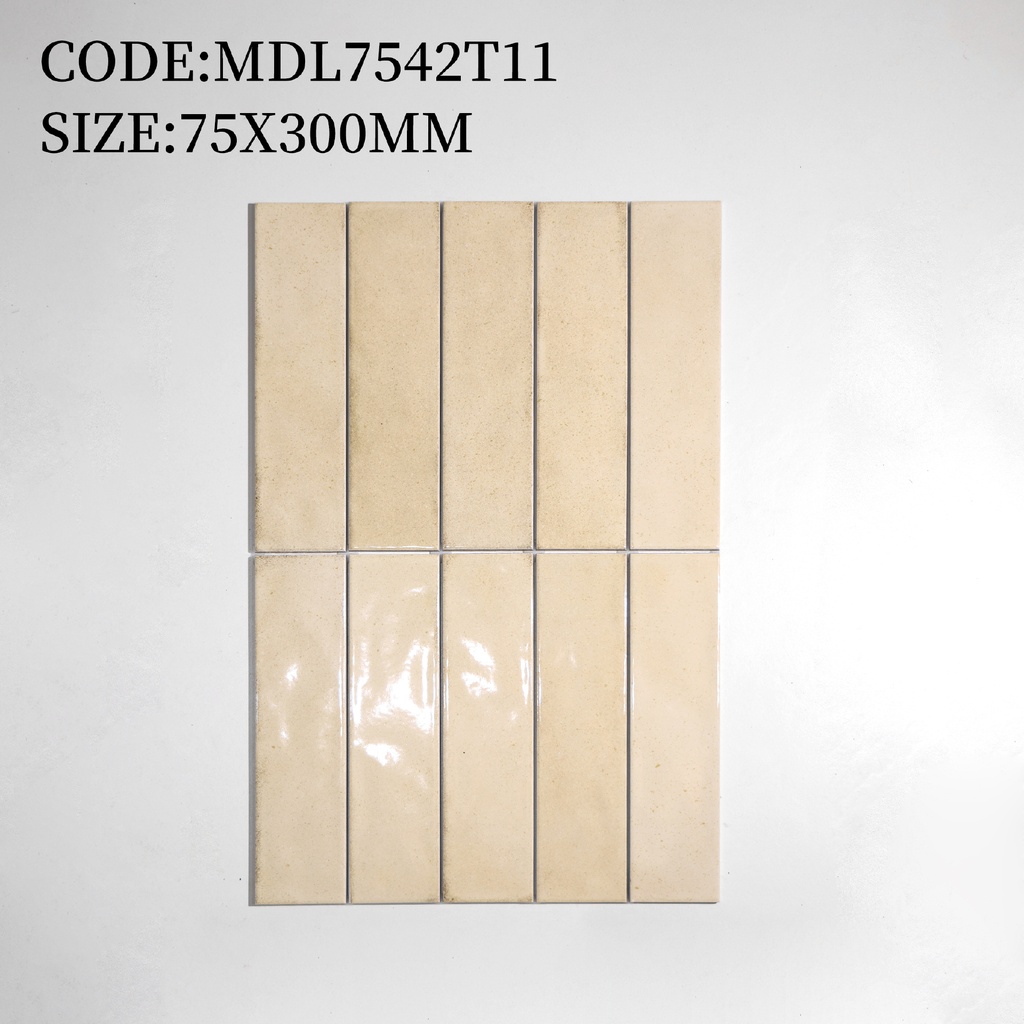 Tường nội thất ốp gạch 75x300mm ghép xương cá