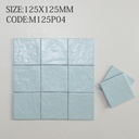 Bảy màu gạch 125x125mm từ trắng kem tới xanh lá nhạt và đen