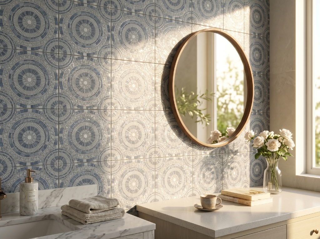 Dải màu xám, xám đậm, đen và xanh đậm của dòng gạch mosaic 200x200mm