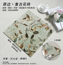 Cận cảnh lớp hạt cát bóng rải trên nét hoạ tiết lá của viên gạch