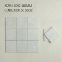 Tường bếp ốp gạch porcelain 150x150mm tông đỏ gạch mờ