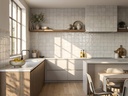 Viên gạch porcelain 150x150mm bóng gợn sóng chụp chính diện