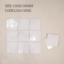 Mảng tường nội thất ốp gạch gợn sóng bóng 150x150mm tông xanh