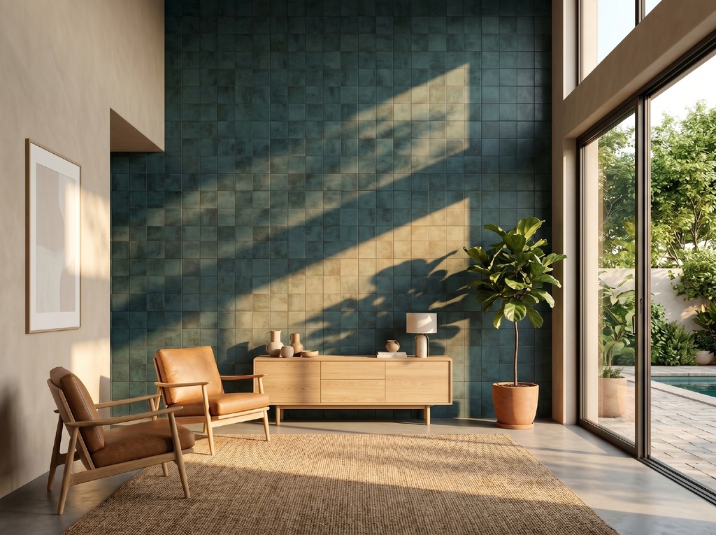 Viên gạch porcelain 150x150mm mờ gợn sóng chụp chính diện