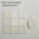 Bảy màu gạch 125x125mm từ trắng kem tới xanh lá nhạt và đen