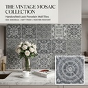 Dải màu xám, xám đậm, đen và xanh đậm của dòng gạch mosaic 200x200mm