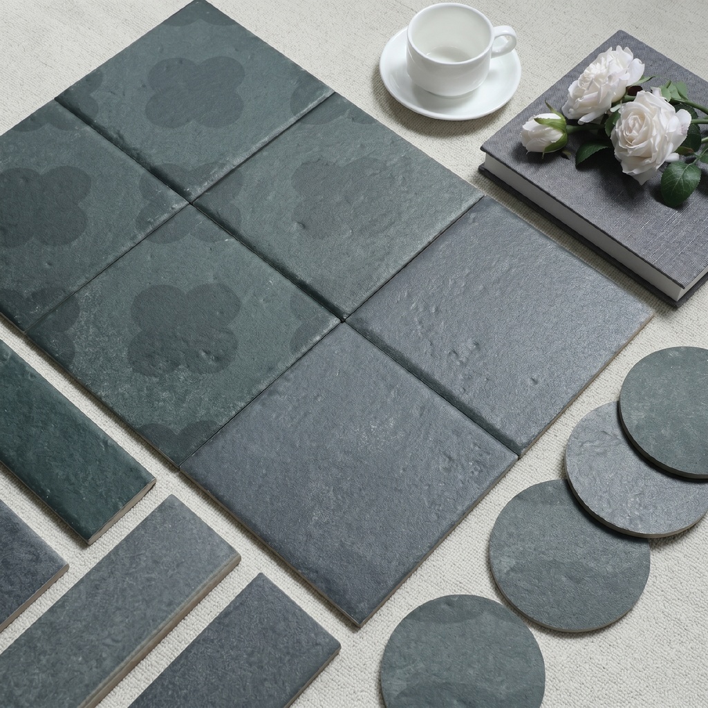 Tường điểm nhấn ốp gạch porcelain 200x200mm vân đá siêu mờ