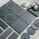 Tường điểm nhấn ốp gạch porcelain 200x200mm vân đá siêu mờ