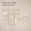 Mảng tường nội thất ốp gạch gợn sóng bóng 150x150mm tông xanh