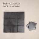 Tường phòng khách ốp gạch mờ gợn sóng 150x150mm tông be