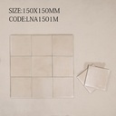 Tường phòng khách ốp gạch mờ gợn sóng 150x150mm tông be