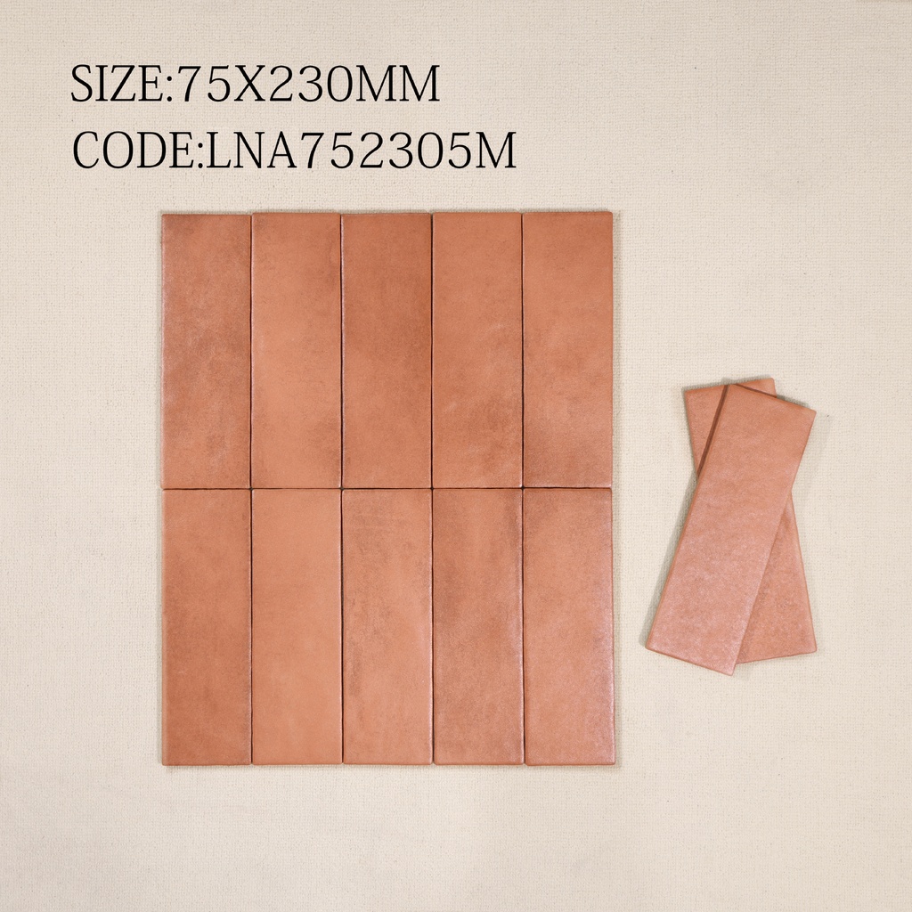 Tám tông màu mộc của dòng gạch thẻ mờ 70x230mm