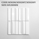 Tường nội thất ốp gạch ceramic 50x200mm phối ba kiểu khuôn