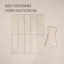 Viên gạch thẻ porcelain 70x230mm mờ gợn sóng chụp chính diện
