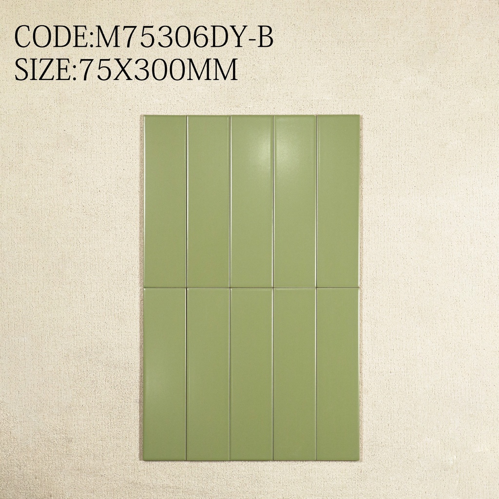 Bảng màu gạch 75x300mm từ trung tính tới xanh lá, hồng, cyan