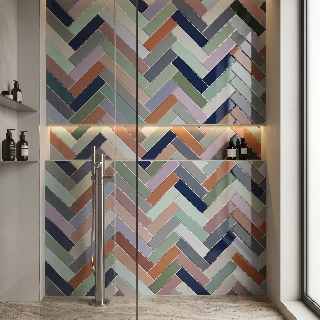 Viên gạch thẻ ceramic 75x300mm men bóng chụp chính diện
