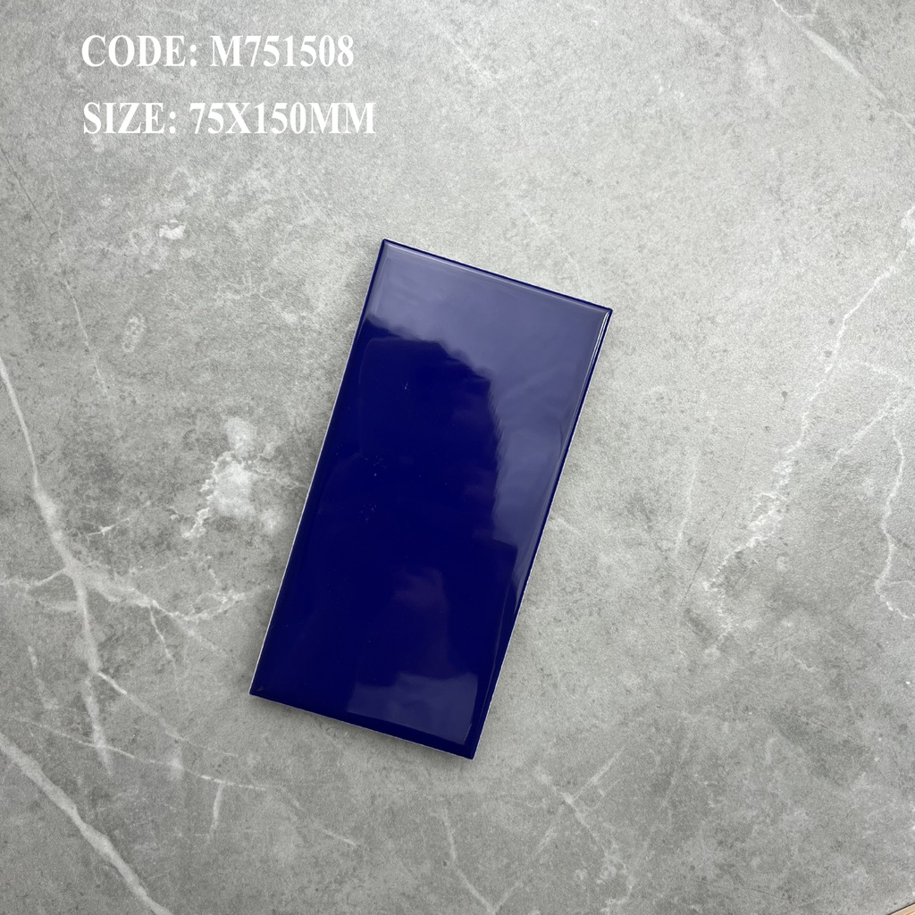Tường nội thất ốp gạch thẻ 75x150mm kiểu xếp chồng thẳng hàng