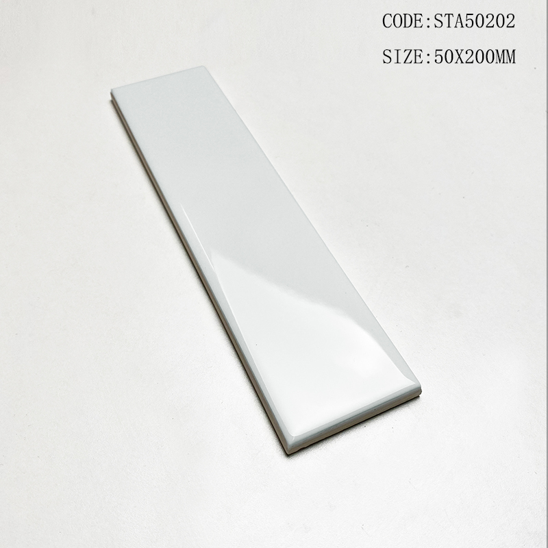 Viên gạch thẻ ceramic 50x200mm chụp chính diện
