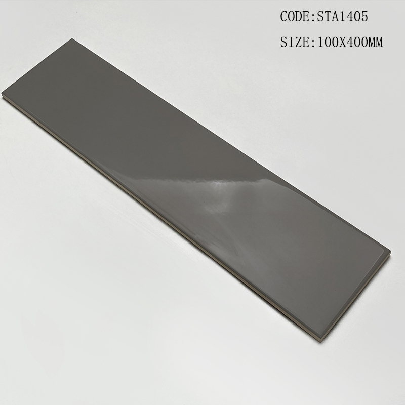 Viên gạch thẻ ceramic 100x400mm chụp chính diện