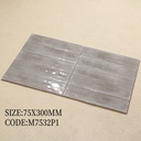 Dải chín mã màu gạch thẻ ceramic 75x300mm xếp cạnh nhau