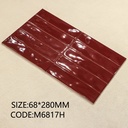 Ba màu trắng, hồng và xám của gạch thẻ 68x280mm xếp cạnh nhau